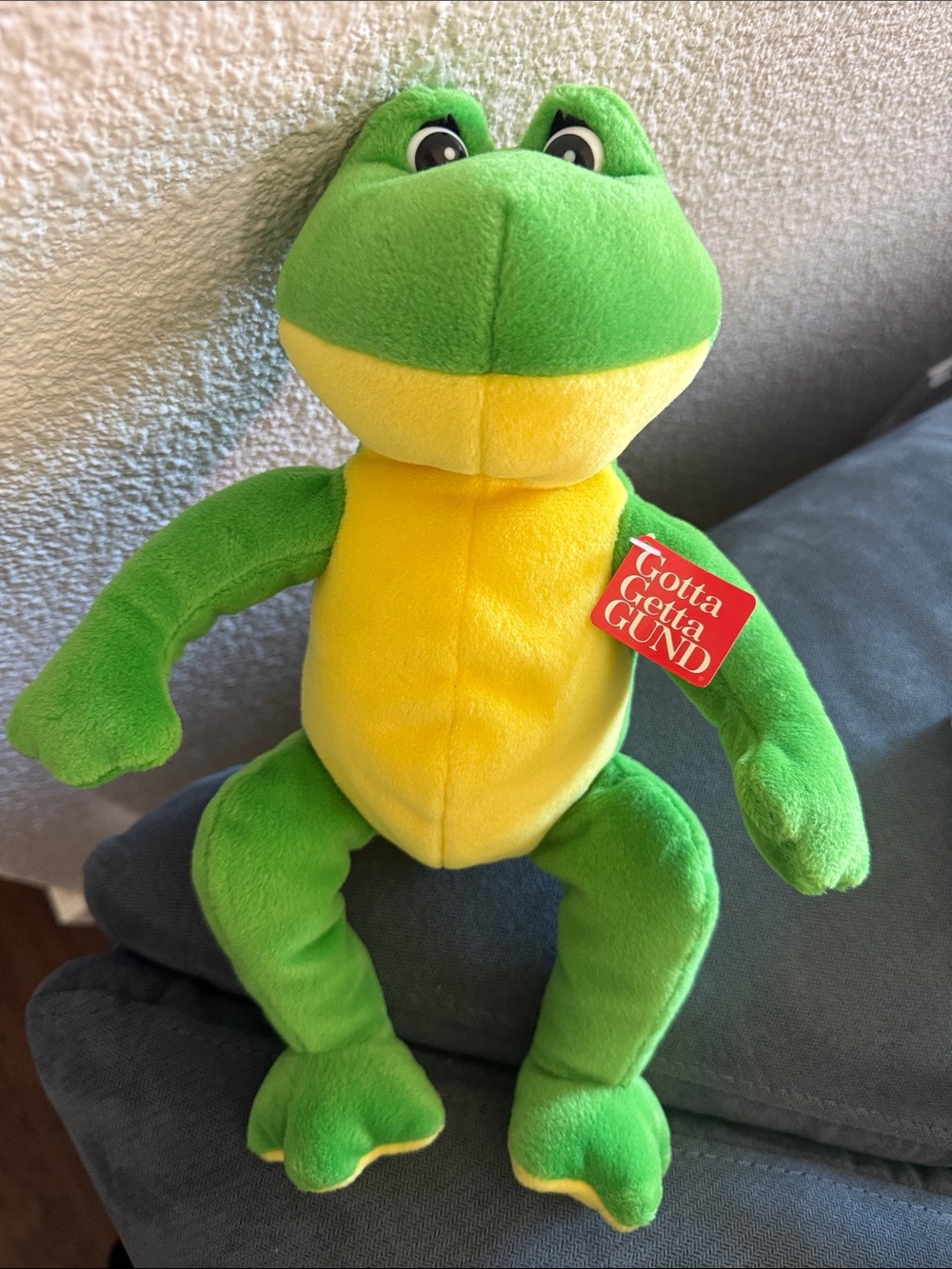 Gund Green and Yellow Plush Frog